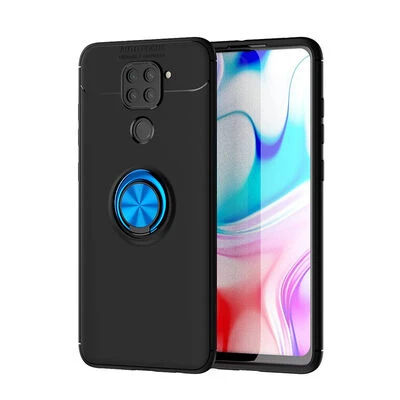 Moby Shop Redmi Note 9 Ultra Koruma Sağlayan Stand Özellikli RingGuard Yüzüklü Silikon Kılıf ürün görseli 1