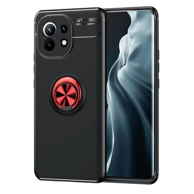 Moby Shop Xiaomi Mi 11 Ultra Koruma Sağlayan Stand Özellikli RingGuard Yüzüklü Silikon Kılıf ürün görseli 1