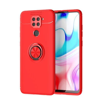 Moby Shop Redmi Note 9 Ultra Koruma Sağlayan Stand Özellikli RingGuard Yüzüklü Silikon Kılıf ürün görseli 1