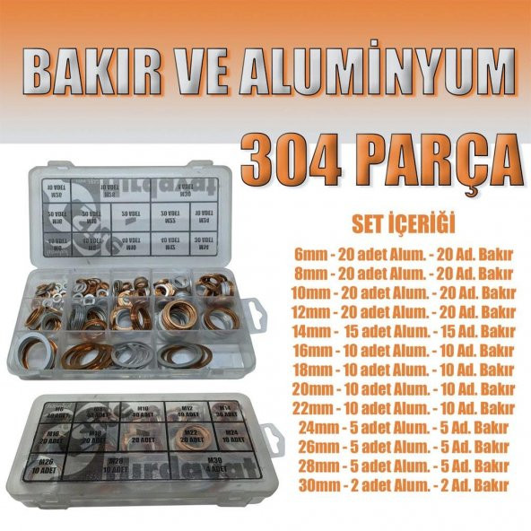 304 Parça Bakır ve Aluminyum Pul Seti ürün görseli 1