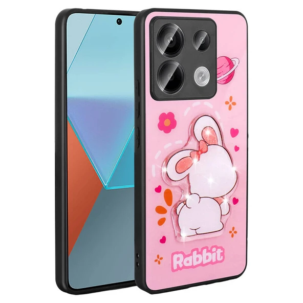 Moby Shop Redmi Note 13 Pro 5G Kılıf Parlak Simli Ve Şirin Hayvan Figürlü Whimsy Premium Silikon Kapak ürün görseli 1