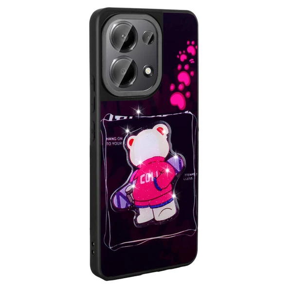 Moby Shop Poco M6 Pro 4G Kılıf Parlak Simli Ve Şirin Hayvan Figürlü Whimsy Premium Silikon Kapak ürün görseli 1