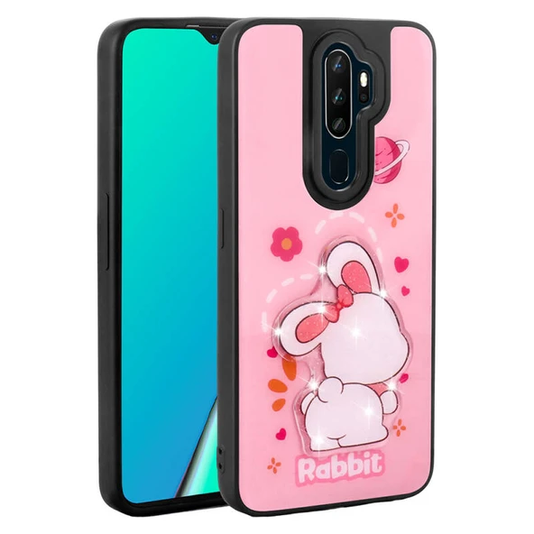 Moby Shop Oppo A9 2020 Kılıf Parlak Simli Ve Şirin Hayvan Figürlü Whimsy Premium Silikon Kapak ürün görseli 1