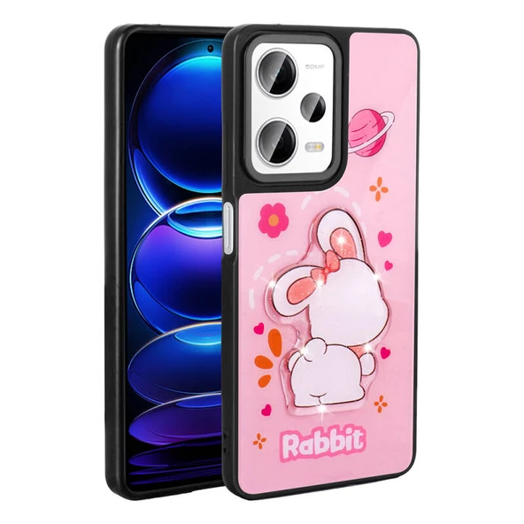 Moby Shop Redmi Note 12 Pro Plus 5G Kılıf Parlak Simli Ve Şirin Hayvan Figürlü Whimsy Premium Silikon Kapak ürün görseli 1