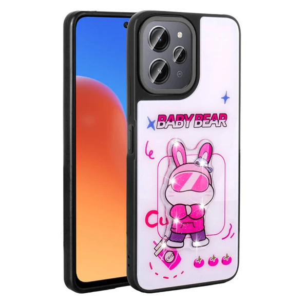 Moby Shop Redmi 12 4G Kılıf Parlak Simli Ve Şirin Hayvan Figürlü Whimsy Premium Silikon Kapak ürün görseli 1