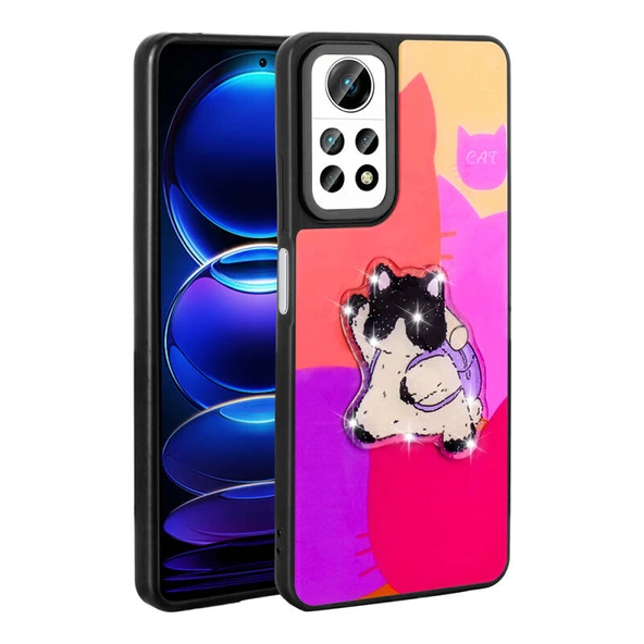 Moby Shop Redmi Note 12 Pro 4G Kılıf Parlak Simli Ve Şirin Hayvan Figürlü Whimsy Premium Silikon Kapak ürün görseli 1