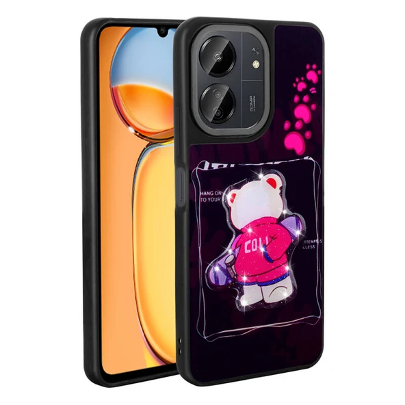 Moby Shop Poco C65 Kılıf Parlak Simli Ve Şirin Hayvan Figürlü Whimsy Premium Silikon Kapak ürün görseli 1