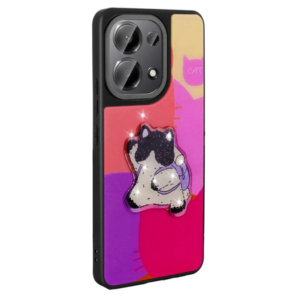 Moby Shop Poco M6 Pro 4G Kılıf Parlak Simli Ve Şirin Hayvan Figürlü Whimsy Premium Silikon Kapak ürün görseli 1