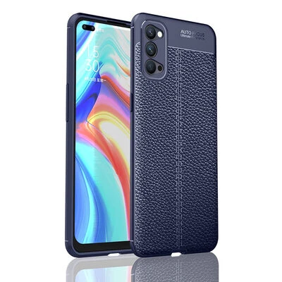 Royal Cover Oppo Reno 4 Kılıf Deri Görünümlü Yüksek Kaliteli Premium Silikon Kapak RCV/Niss ürün görseli 1