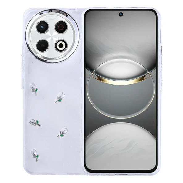 Royal Cover Tecno Spark 30 Pro Kılıf Şeffaf Yapılı Sert Mini 3D Figürlü Şık Silikon Kapak RCV/Kutup ürün görseli 1