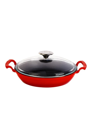 YUVARLAK KULPLU TAVA. ÇAP(Ø)24 CM. KIRMIZI lav-lvytv24shnk3r-p-6009 ürün görseli 1