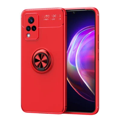 Moby Shop Vivo V21 Ultra Koruma Sağlayan Stand Özellikli RingGuard Yüzüklü Silikon Kılıf ürün görseli 1