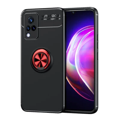 Moby Shop Vivo V21 Ultra Koruma Sağlayan Stand Özellikli RingGuard Yüzüklü Silikon Kılıf ürün görseli 1