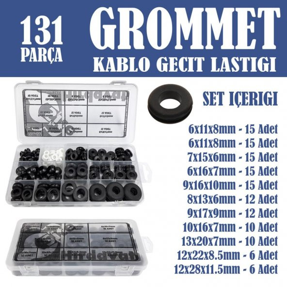 131 Parça Grommet Kablo Geçit Lastiği Seti ürün görseli 1