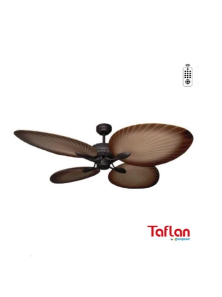 TAFLAN - KAŞKAR T52040 KAHVERENGİ LAMBALI TAVAN VANTİLATÖRÜ ürün görseli 1