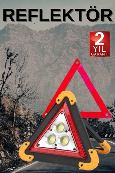 Solar Şarjlı Çok Fonksiyonlu Reflektör Işıklı Ikaz Lambası Acil Durum Reflektörü Acil Durum Uyarı Lambası ürün görseli 1