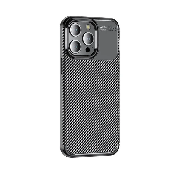 Moby Shop iPhone 15 Pro Max Kılıf Karekarbon Desenli Şık ve Dayanıklı Torvex Premium Silikon Kapak ürün görseli 1