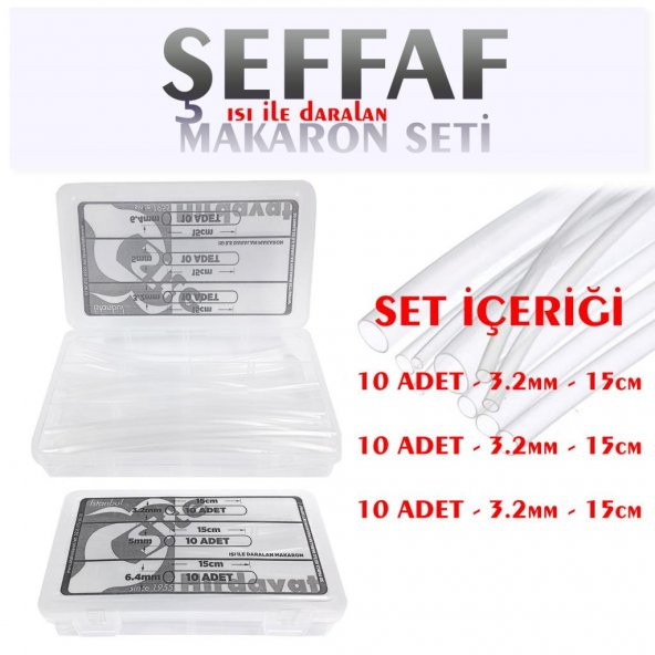 Şeffaf Makaron Seti ürün görseli 1