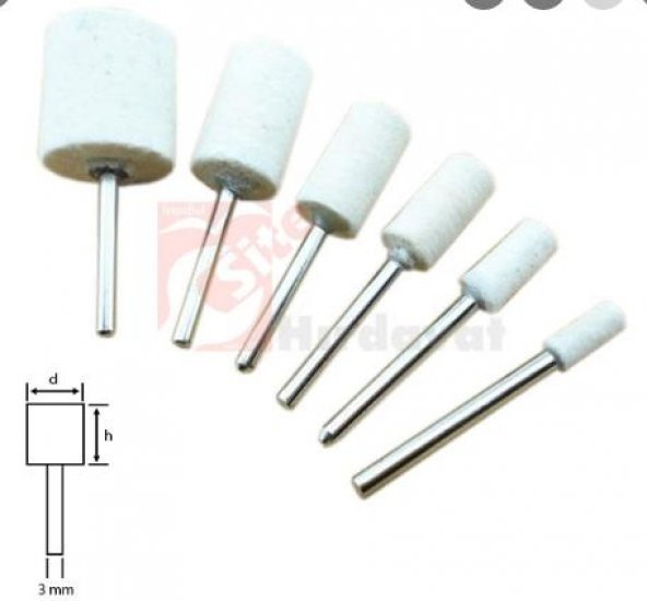 12x20 POLİSAJ KEÇESİ SAPLI 3mm SİLİNDİR - Resim 2