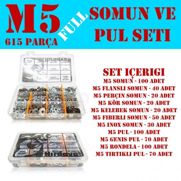 615 Parça M5 Somun Seti ürün görseli 1