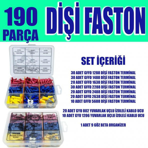 190 Parça Dişi Terminal Seti ürün görseli 1
