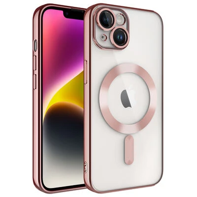 Moby Shop iPhone 13 Kılıf Kenarları Renkli ve Magsafe Halkalı Şık Auraq Premium Silikon Şeffaf ürün görseli 1