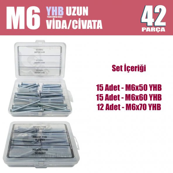 42 Parça M6 YHB Vida Seti ürün görseli 1