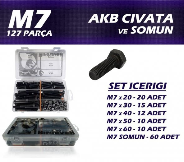 127 Parça M7 AKB Cıvata Seti ürün görseli 1