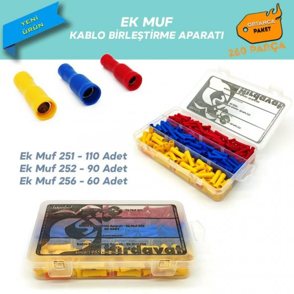Ek Muf Kablo Uzatma Terminali, Ortanca Paket 260 Parça ürün görseli 1
