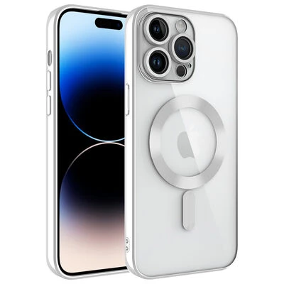 Moby Shop iPhone 14 Pro Kılıf Kenarları Renkli ve Magsafe Halkalı Şık Auraq Premium Silikon Şeffaf ürün görseli 1