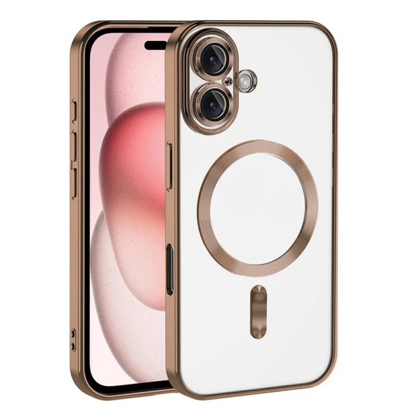 Moby Shop iPhone 16 Kılıf Kenarları Renkli ve Magsafe Halkalı Şık Auraq Premium Silikon Şeffaf ürün görseli 1
