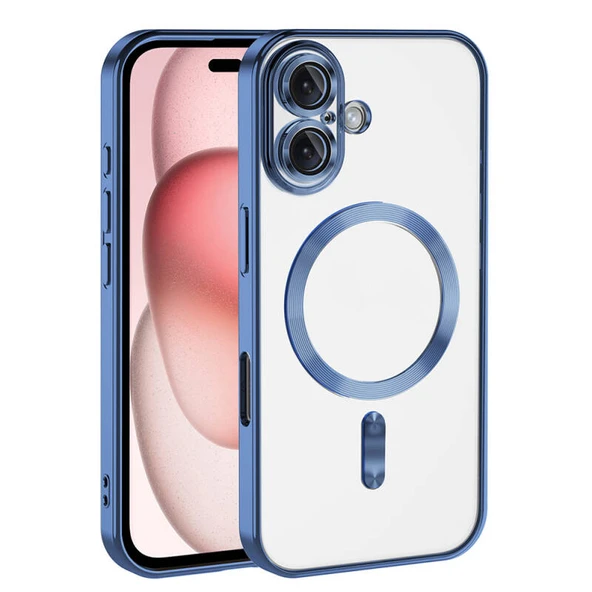Moby Shop iPhone 16 Plus Kılıf Kenarları Renkli ve Magsafe Halkalı Şık Auraq Premium Silikon Şeffaf ürün görseli 1