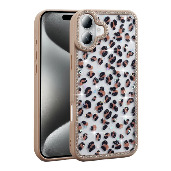 Moby Shop iPhone 16 Plus Kılıf Figürlü Kenarları Taşlı ve Simli Loco Premium Kapak ürün görseli 1