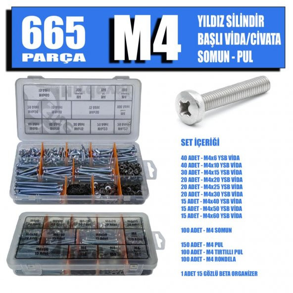 665 Parça M4 YSB Vida Seti ürün görseli 1