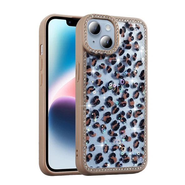 Moby Shop iPhone 14 Kılıf Figürlü Kenarları Taşlı ve Simli Loco Premium Kapak ürün görseli 1