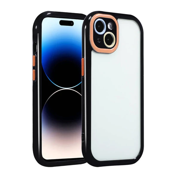 Moby Shop iPhone 13 Kılıf Kamera Korumalı Renkli Kenar ve Çerçeve Tasarımlı Kromi Kapak ürün görseli 1