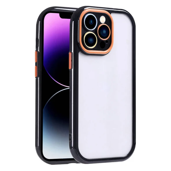 Moby Shop iPhone 14 Pro Max Kılıf Kamera Korumalı Renkli Kenar ve Çerçeve Tasarımlı Kromi Kapak ürün görseli 1