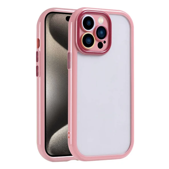 Moby Shop iPhone 15 Pro Max Kılıf Kamera Korumalı Renkli Kenar ve Çerçeve Tasarımlı Kromi Kapak ürün görseli 1