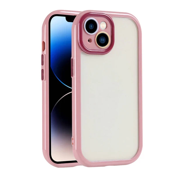 Moby Shop iPhone 14 Kılıf Kamera Korumalı Renkli Kenar ve Çerçeve Tasarımlı Kromi Kapak ürün görseli 1
