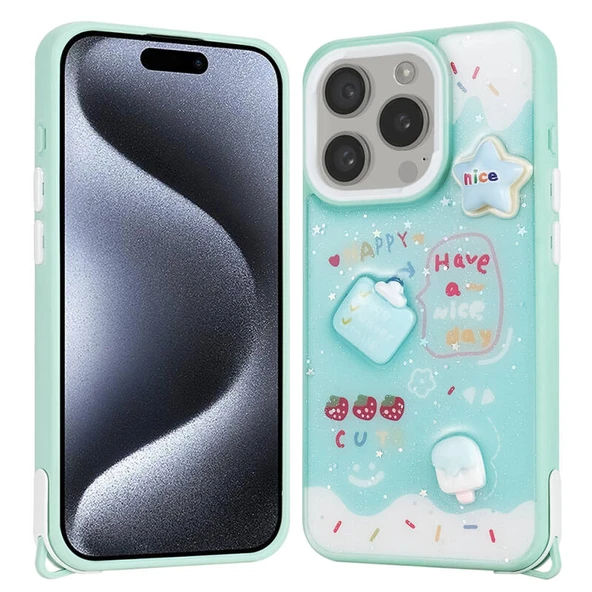 Moby Shop iPhone 15 Pro Kılıf Lunessa Premium Figürlü Sert Silikon Kapak ürün görseli 1