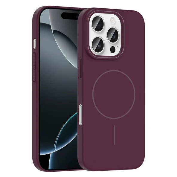 Moby Shop iPhone 16 Pro Kılıf Magsafe Özellikli ve Şık Tasarımlı Ruby Premium Silikon Kapak ürün görseli 1
