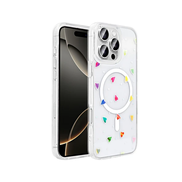 Moby Shop iPhone 16 Pro Max Kılıf MagSafe Şarj Özellikli Şeffaf Zarafet Sert Kapak ürün görseli 1