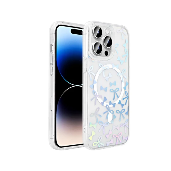 Moby Shop iPhone 14 Pro Max Kılıf MagSafe Şarj Özellikli Şeffaf Zarafet Sert Kapak ürün görseli 1