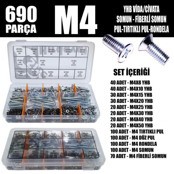 690 Parça M4 YHB Vida Seti ürün görseli 1
