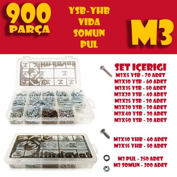 900 Parça M3 Vida Seti ürün görseli 1