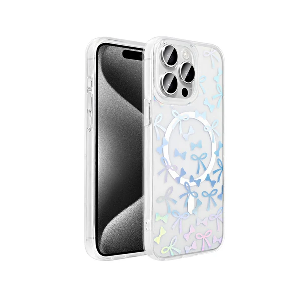 Moby Shop iPhone 15 Pro Kılıf MagSafe Şarj Özellikli Şeffaf Zarafet Sert Kapak ürün görseli 1