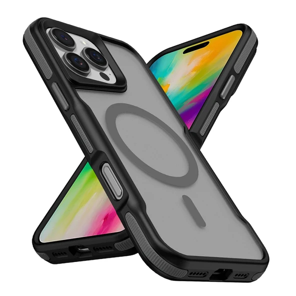 Moby Shop iPhone 16 Pro Max Kılıf Magsafe Özellikli Renkli Kenarlı ve Airbag Şeritli Zentra Kapak ürün görseli 1