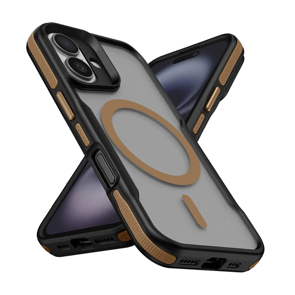 Moby Shop iPhone 16 Plus Kılıf Magsafe Özellikli Renkli Kenarlı ve Airbag Şeritli Zentra Kapak ürün görseli 1