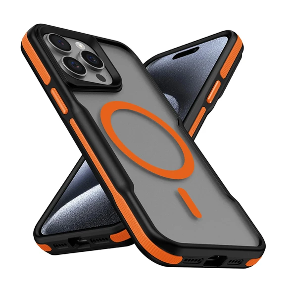 Moby Shop iPhone 14 Pro Max Kılıf Magsafe Özellikli Renkli Kenarlı ve Airbag Şeritli Zentra Kapak ürün görseli 1