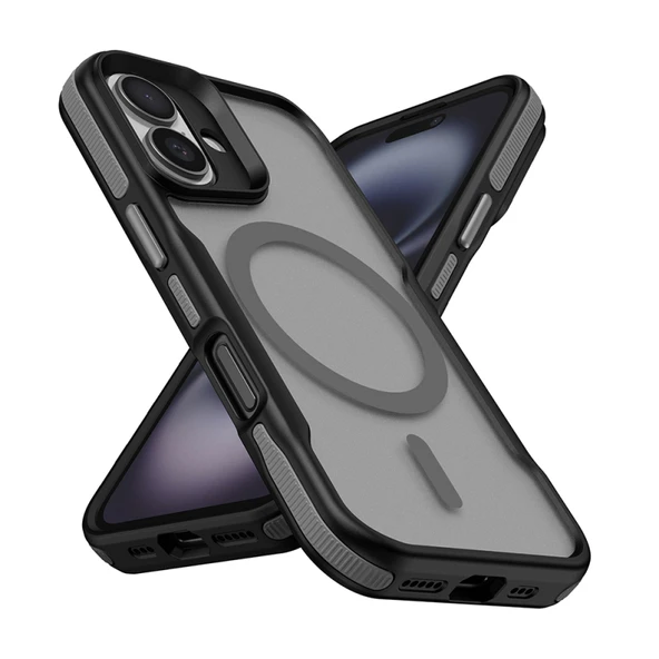 Moby Shop iPhone 16 Plus Kılıf Magsafe Özellikli Renkli Kenarlı ve Airbag Şeritli Zentra Kapak ürün görseli 1